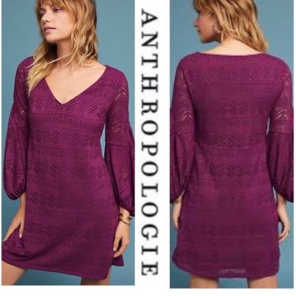 Maeve by Anthropologie Laila Purple Lace Dress in Size Small - Picture 2 of 6
